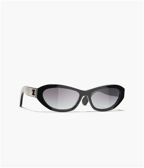 chanel acetate oval sunglasses 5415 black|CHANEL Sunglasses: Oval Sunglasses, acetate — .